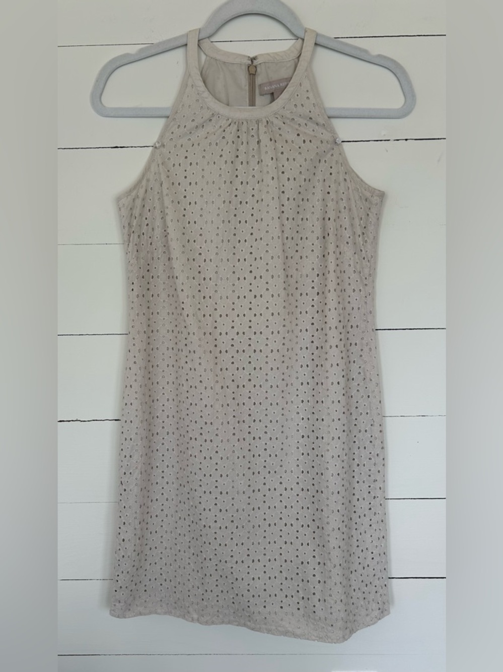 Banana Republic Off White Eyelet Sun Dress Size 0.